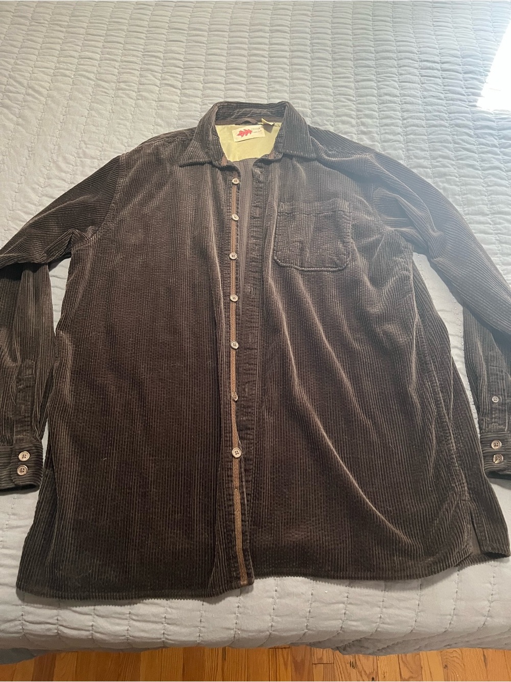 Men's Dark Brown Corduroy Shirt Jacket